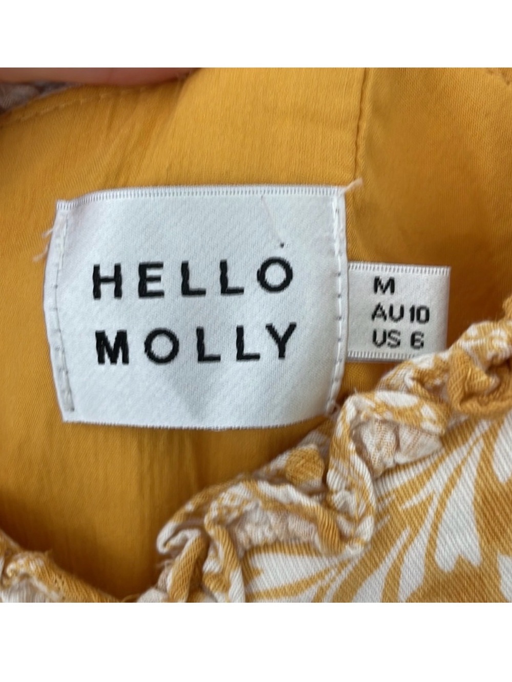 Hello Molly | On the Moon Yellow Sleeveless Ruffle Mini Floral Dress Medium 6 - Picture 5 of 5